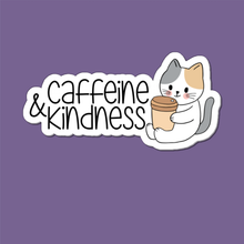 Load image into Gallery viewer, Caffeine & Kindness | waterproof vinyl sticker | Coffee Culture | Coffee Lovers |