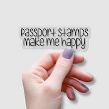 Load image into Gallery viewer, Passport Stamps Makes Me Happy | waterproof vinyl sticker | Positive Sticker | Traveling Lovers |