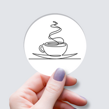 Load image into Gallery viewer, Coffee Cup-One Line Vinyl Sticker