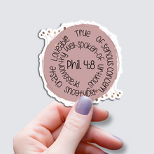 Load image into Gallery viewer, Philippans 4:8 Light Brown - Vinyl Sticker