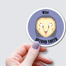 Load image into Gallery viewer, Wise Beyond Youth - Positive Affirmation Owl Vinyl Sticker