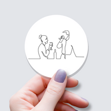 Load image into Gallery viewer, Couple Drinking Wine-One Line Vinyl Sticker