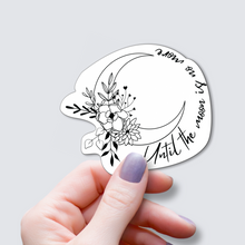 Load image into Gallery viewer, Until the Moon Sticker Floral Cresent Sticker