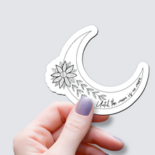 Load image into Gallery viewer, Floral Crescent with Single Flower - Vinyl Sticker