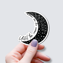 Load image into Gallery viewer, Floral Crescent Moon with Stars - Vinyl Sticker