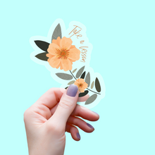 Load image into Gallery viewer, Take a Lesson Orange Flower Vinyl Sticker