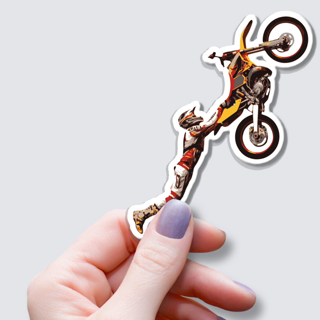 Double Seat Grab Superman Motocross Sticker