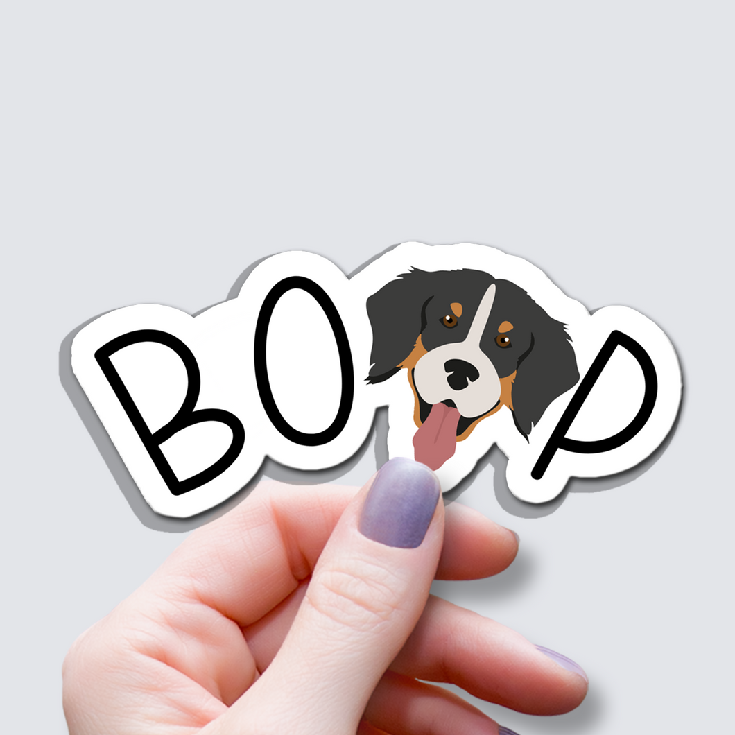 Bernese Mountain BOOP Dog Vinyl Sticker