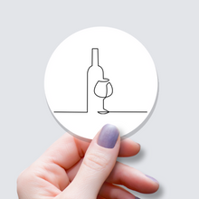 Load image into Gallery viewer, Wine Bottle-One Line Vinyl Sticker
