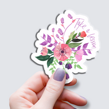 Load image into Gallery viewer, Take a Lesson Purple Flowers 3 Inch Vinyl Sticker
