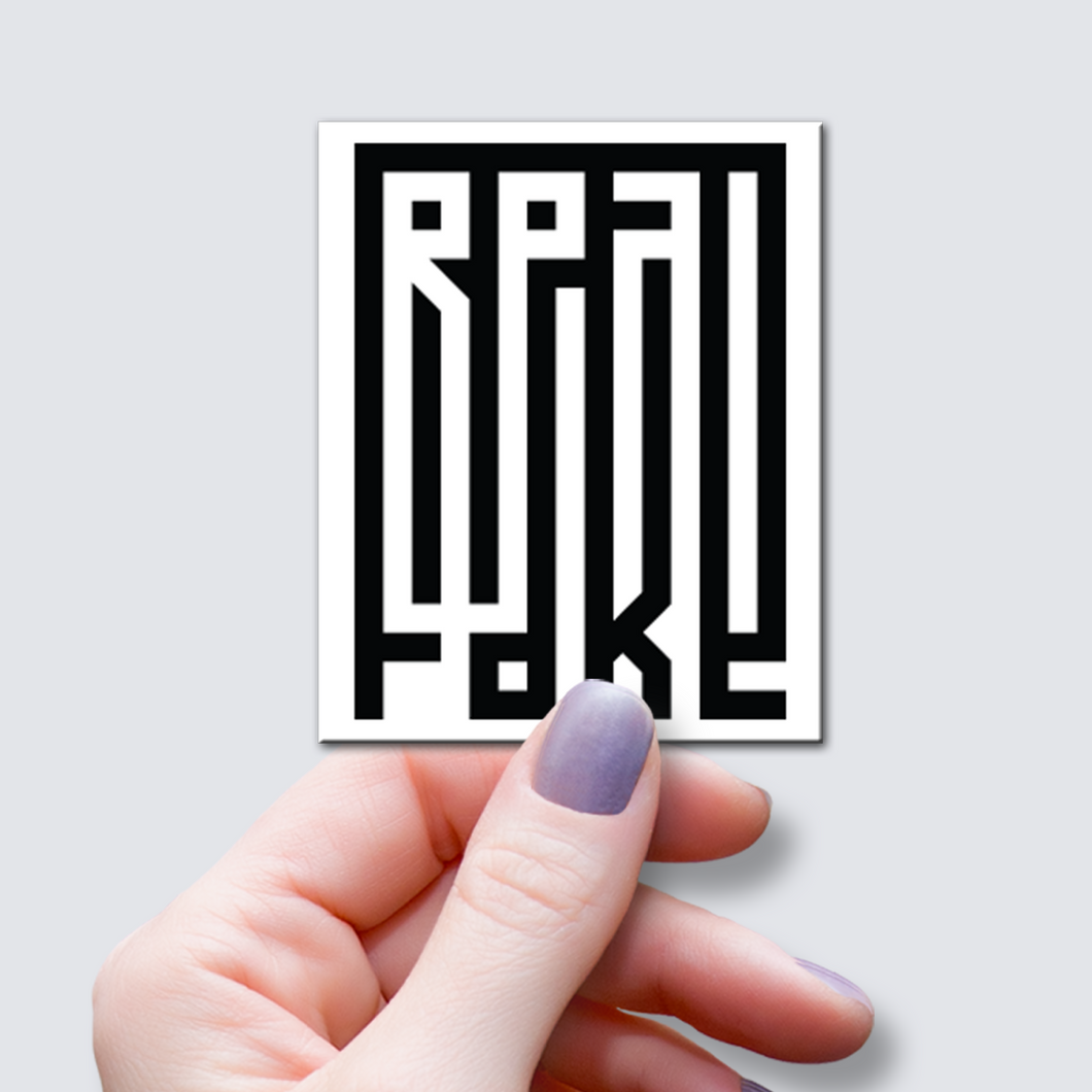 Real & Fake Word Art Sticker