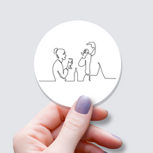 Load image into Gallery viewer, Couple Drinking Wine-One Line Vinyl Sticker
