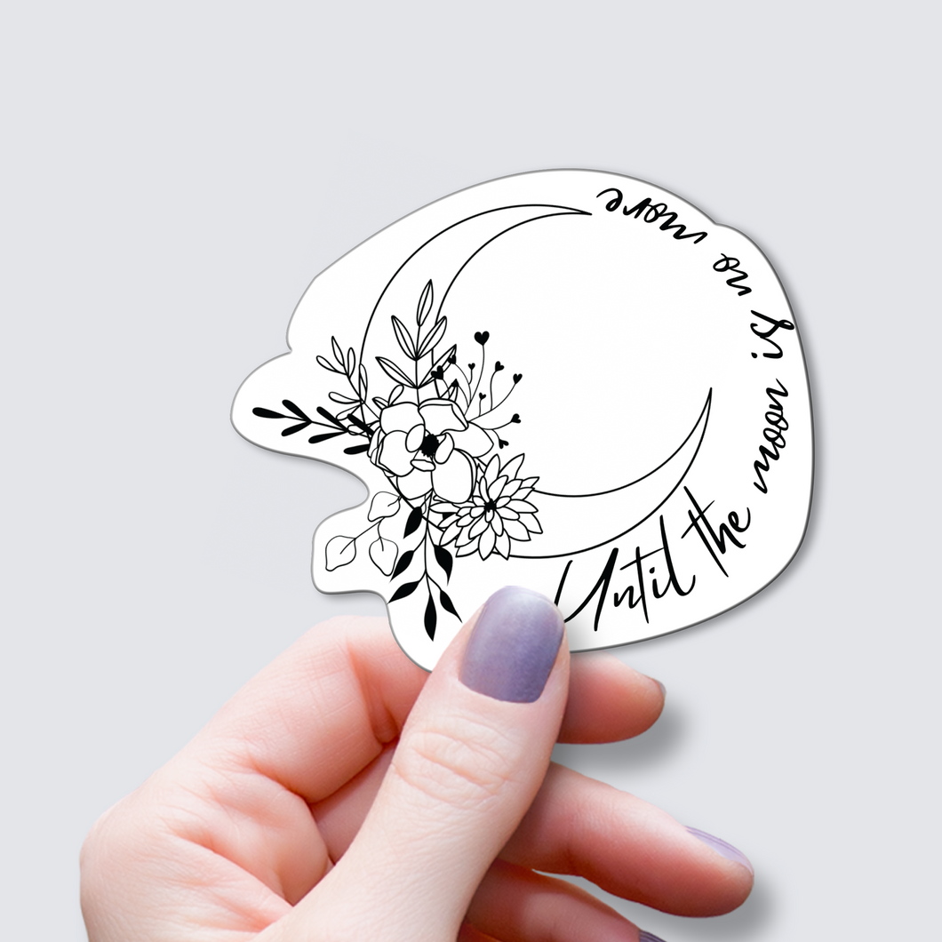 Floral Crescent Moon Sticker