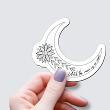 Load image into Gallery viewer, Floral Crescent with Single Flower - Vinyl Sticker
