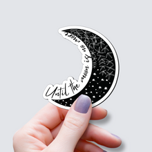 Load image into Gallery viewer, Floral Crescent Moon with Stars - Vinyl Sticker
